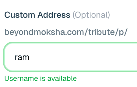 Choose your custom address